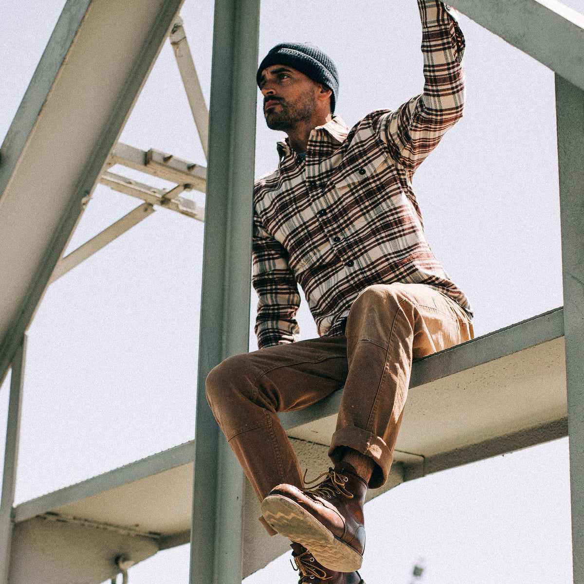 The Crater Shirt in Ivory Plaid