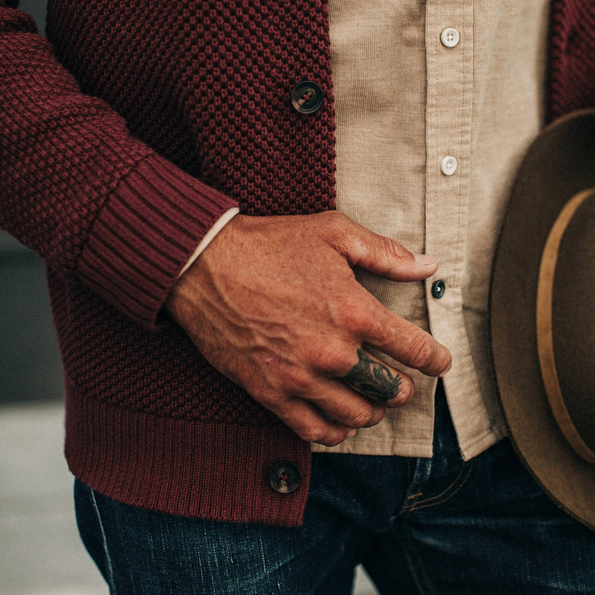 The Crawford Sweater in Burgundy