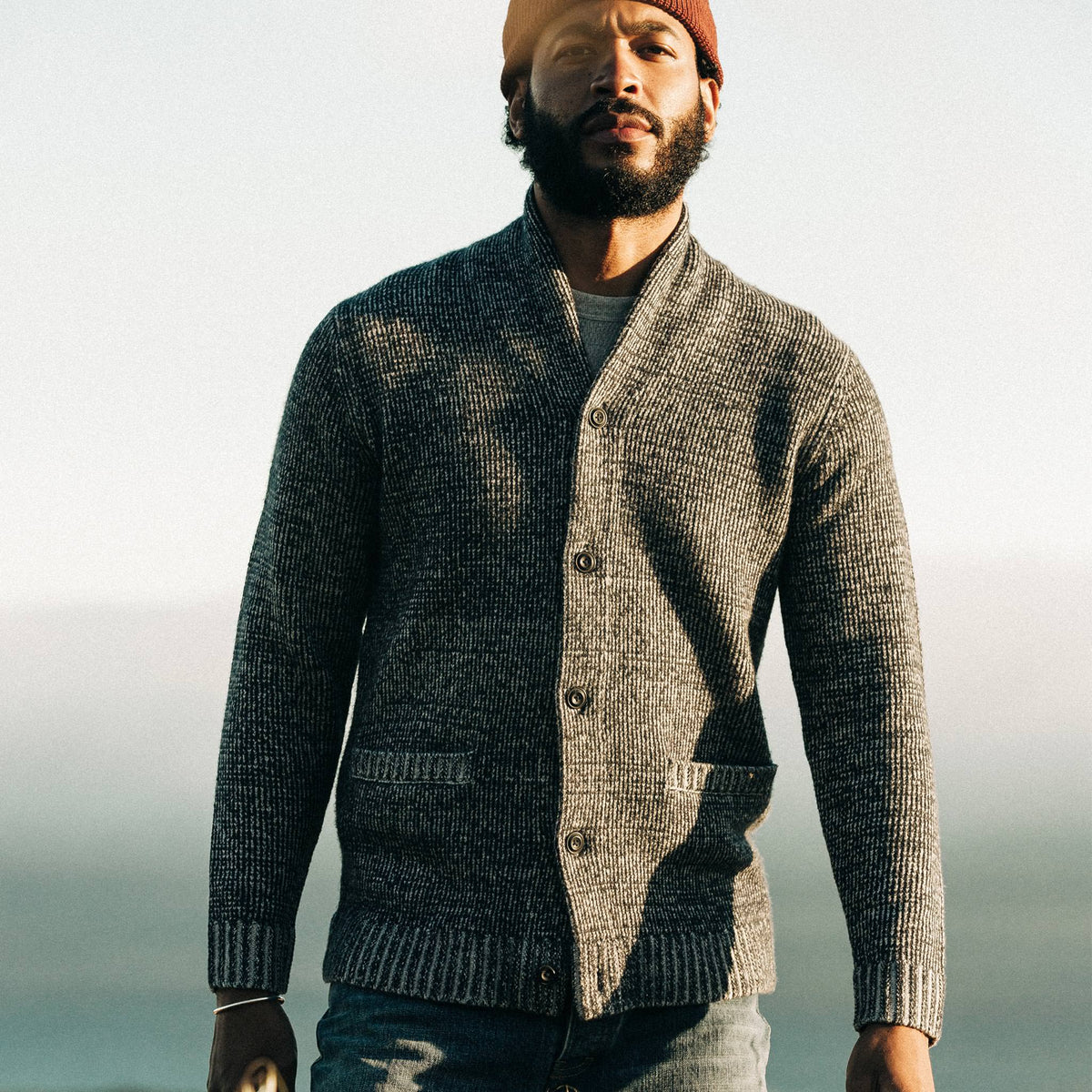 The Crawford Sweater in Marled Navy
