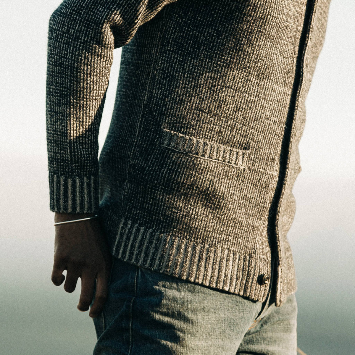 The Crawford Sweater in Marled Navy