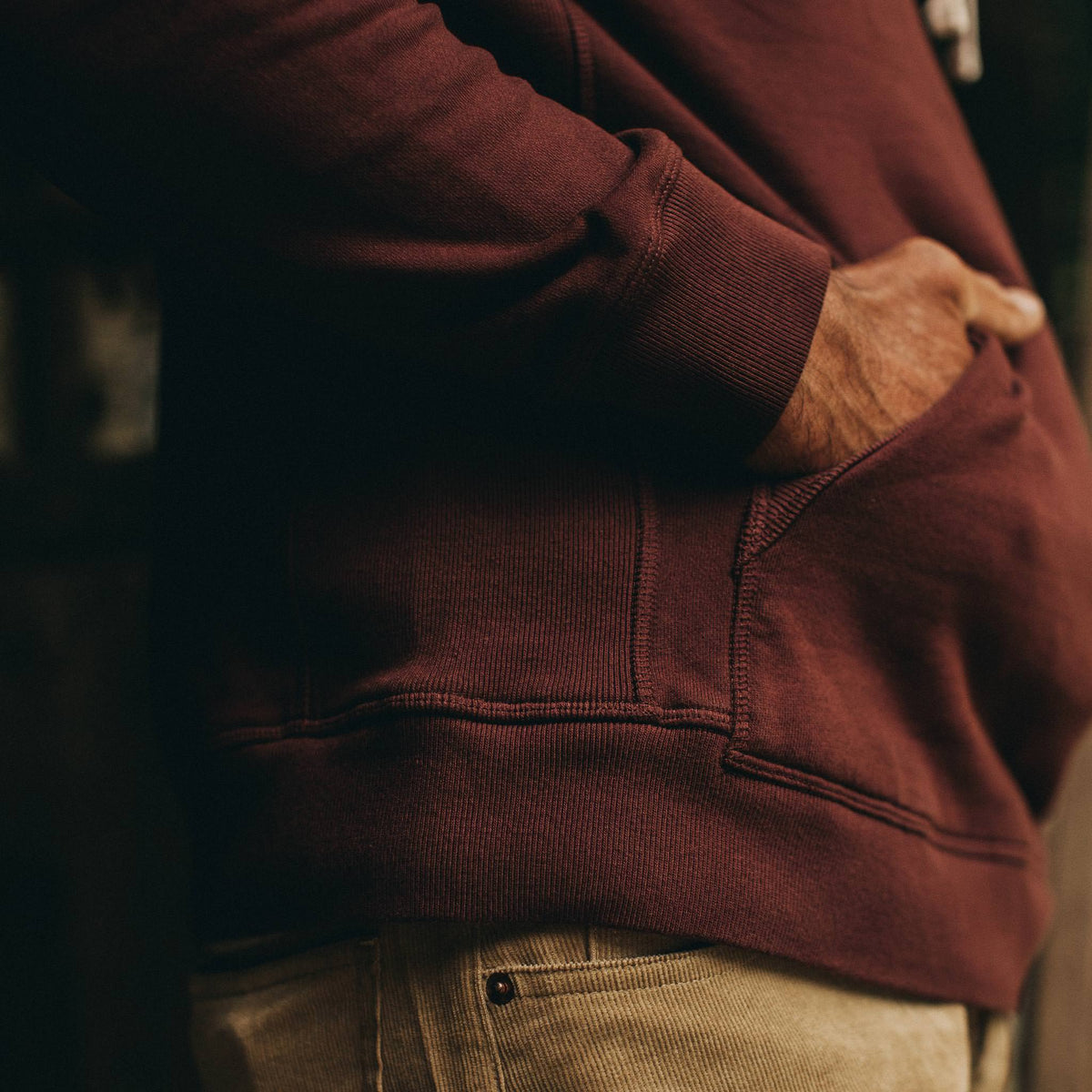 The Fillmore Hoodie in Burgundy Terry
