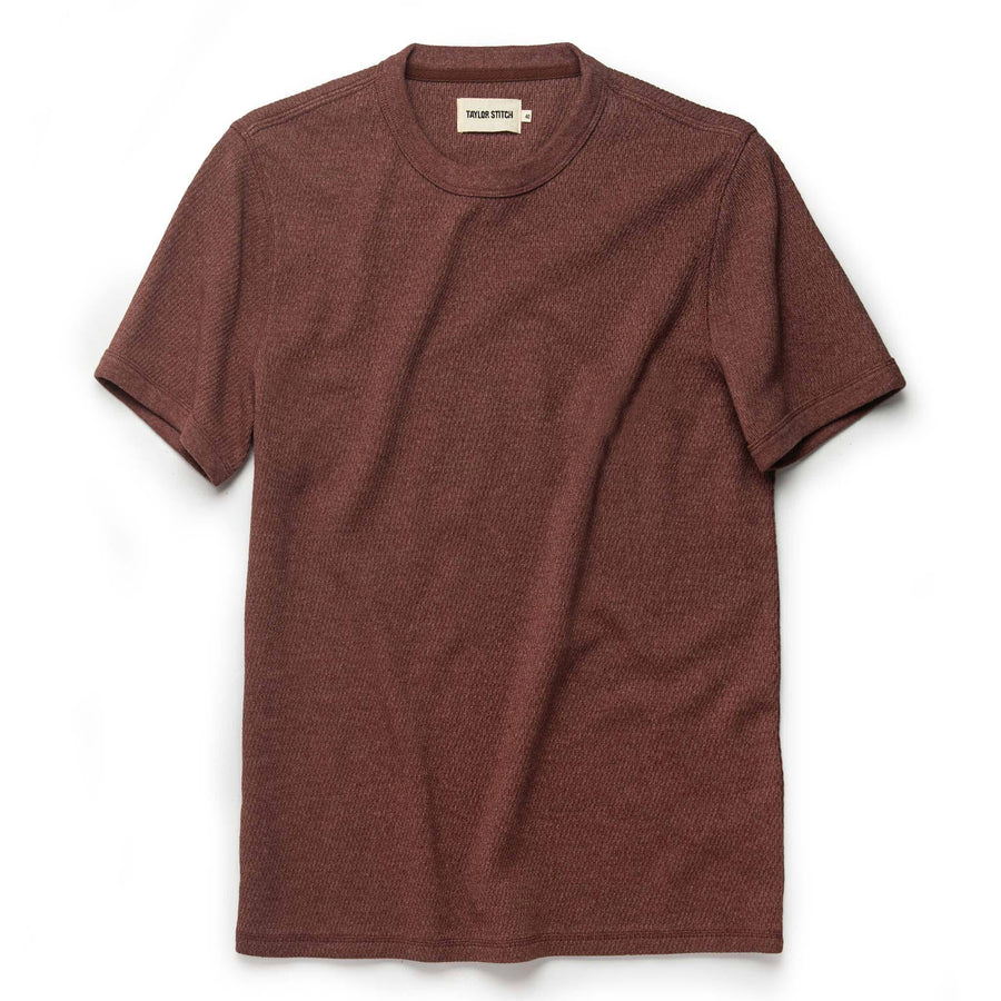The Heavy Bag Waffle Short Sleeve in Burgundy