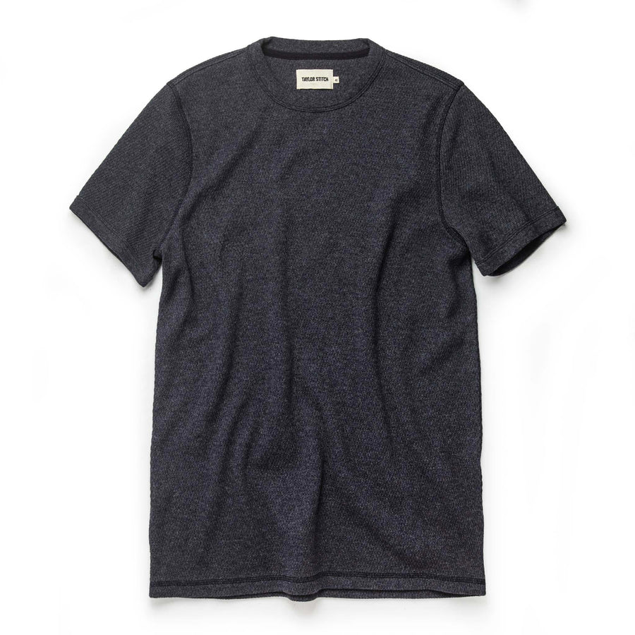 The Heavy Bag Waffle Short Sleeve in Deep Ocean