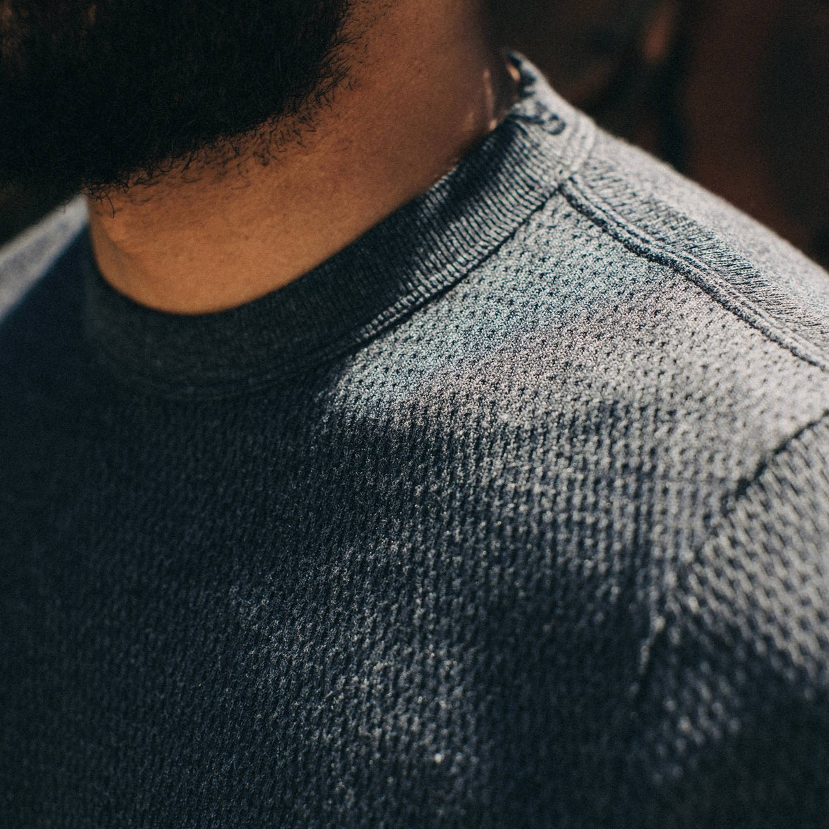 The Heavy Bag Waffle Short Sleeve in Deep Ocean