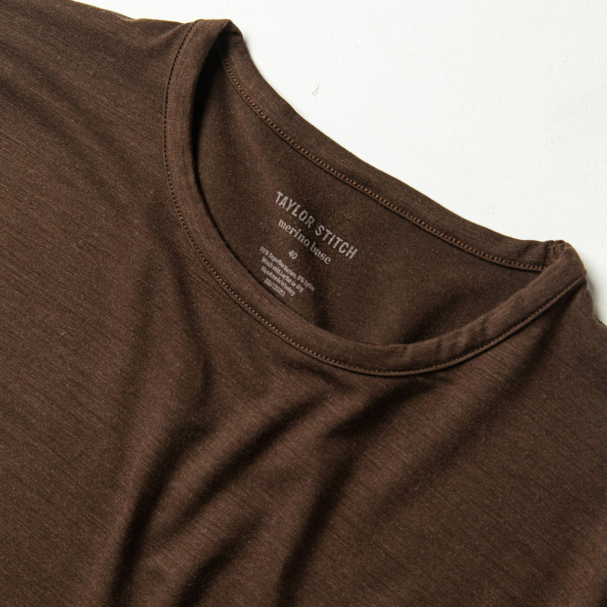 The Merino Tee in Heather Espresso