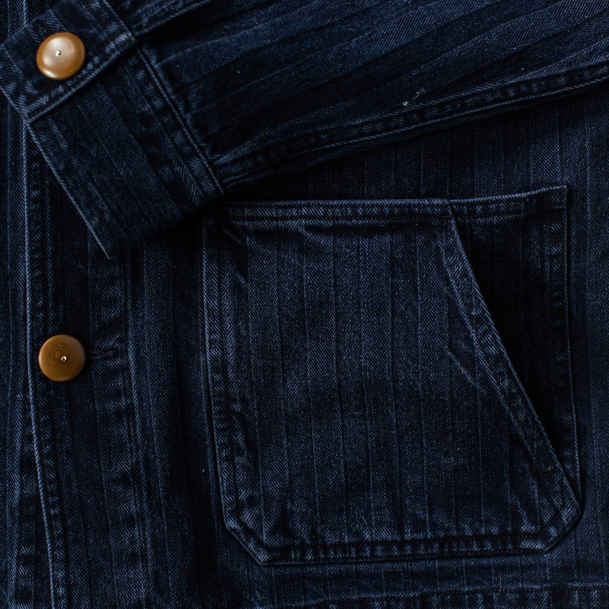 The Ojai Jacket in Washed Indigo Herringbone