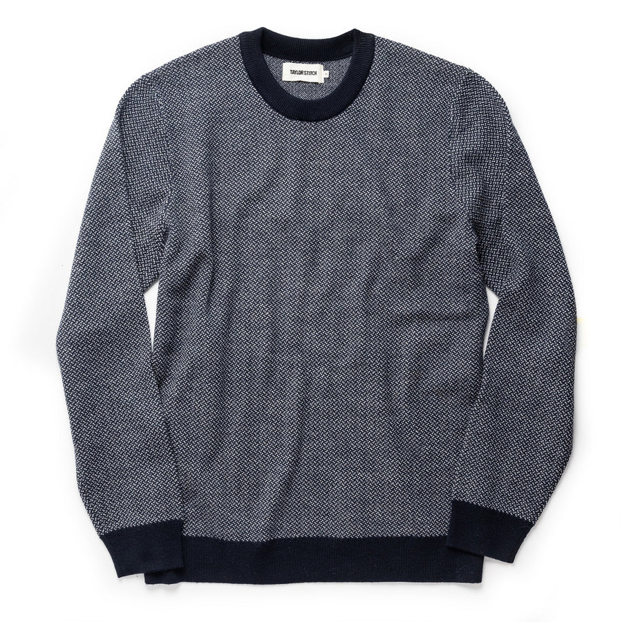 The Everett Sweater in Navy Birdseye