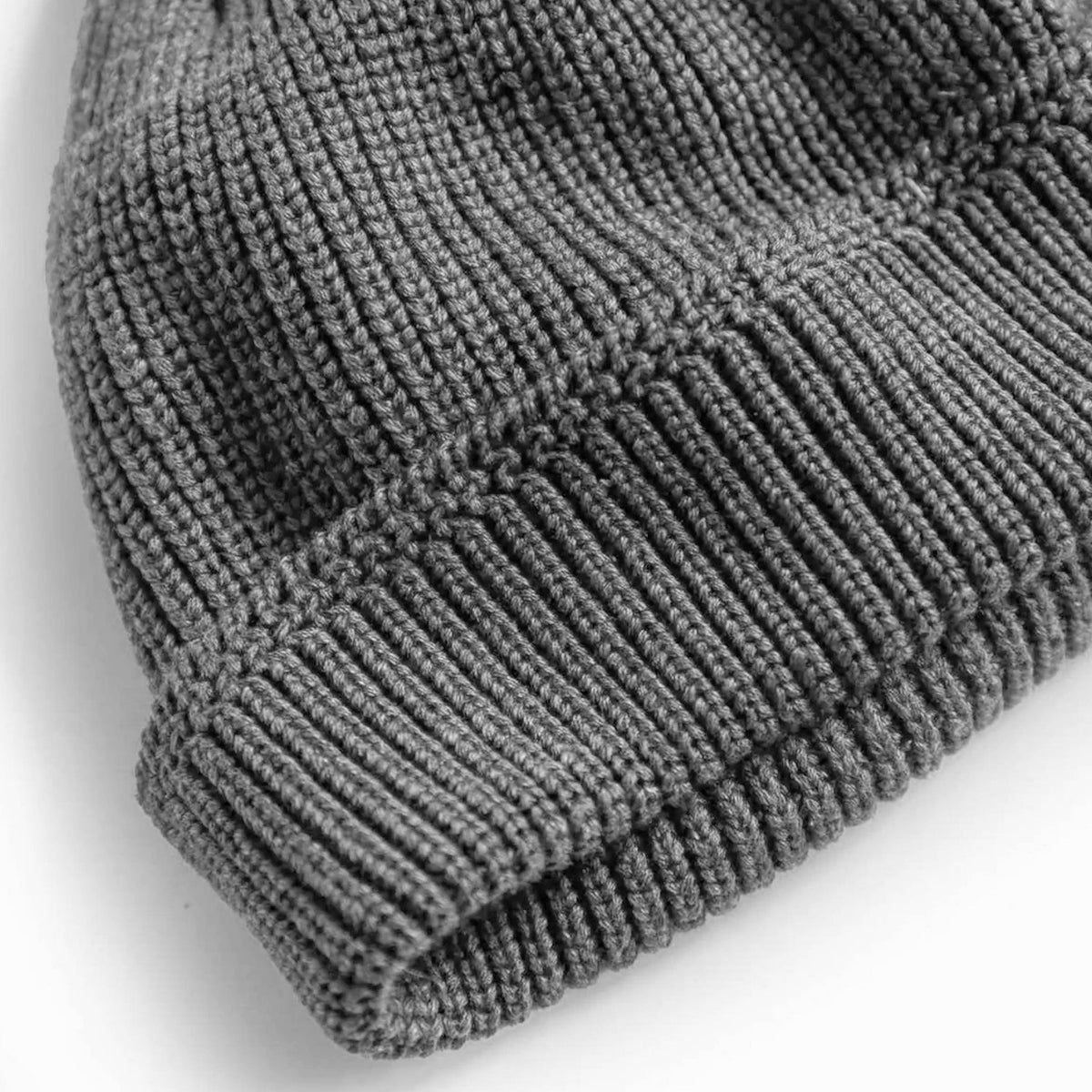 The Rib Beanie in Heather Grey