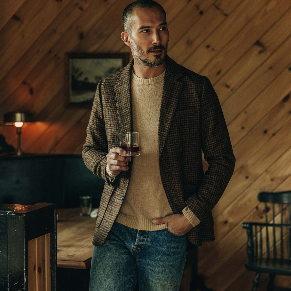 The Sheffield Sportcoat in Tan Gun Check