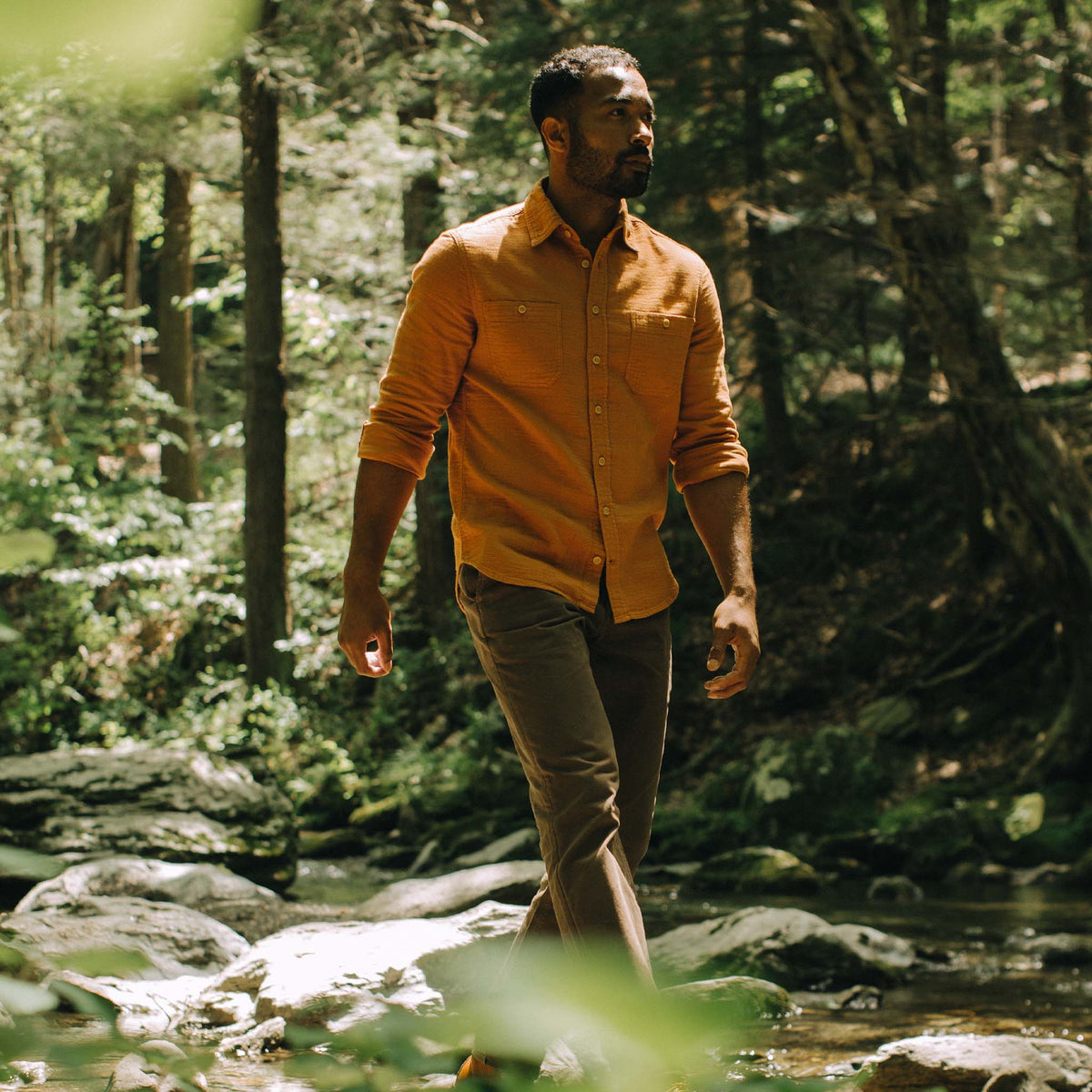 The Utility Shirt in Russet Double Cloth