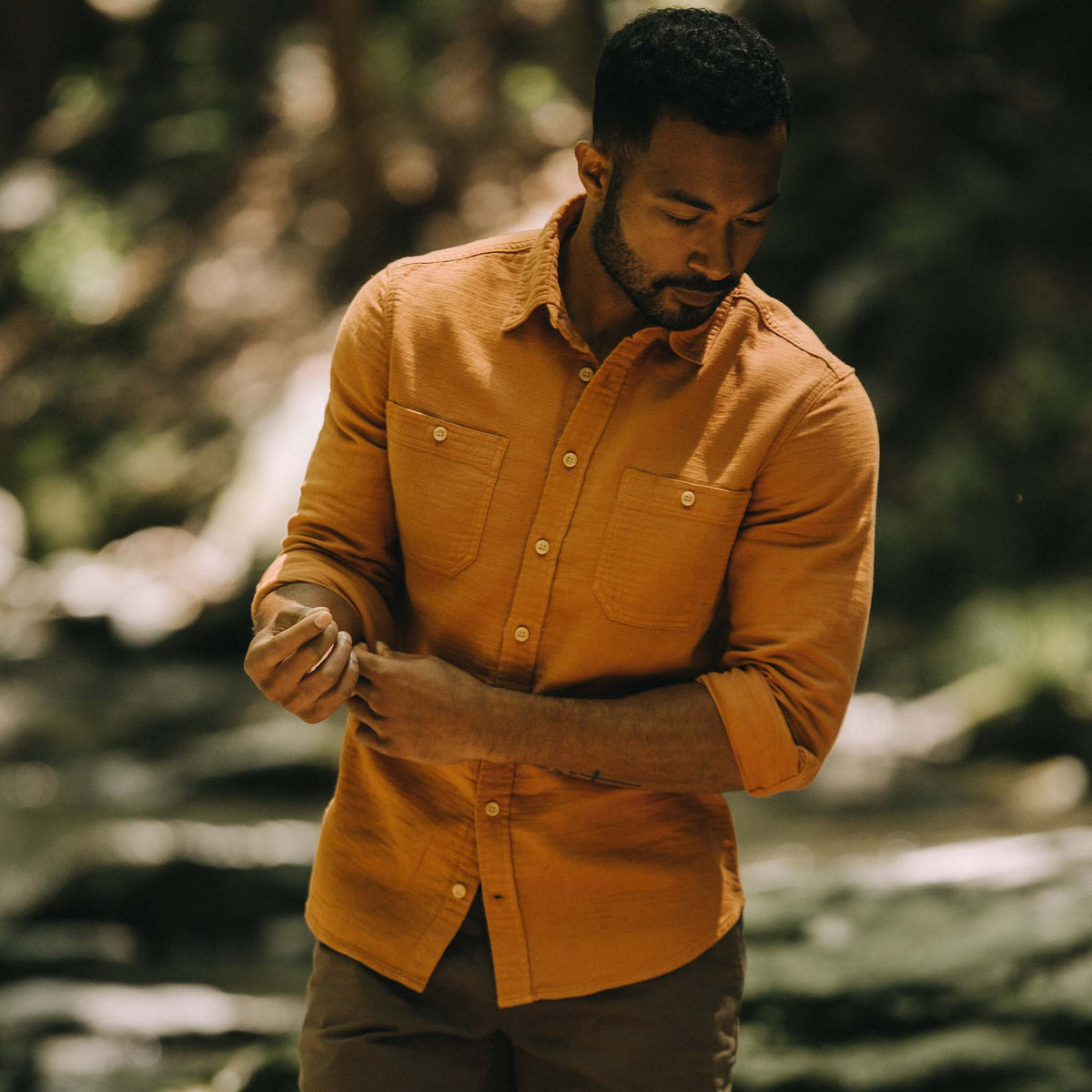 The Utility Shirt in Russet Double Cloth