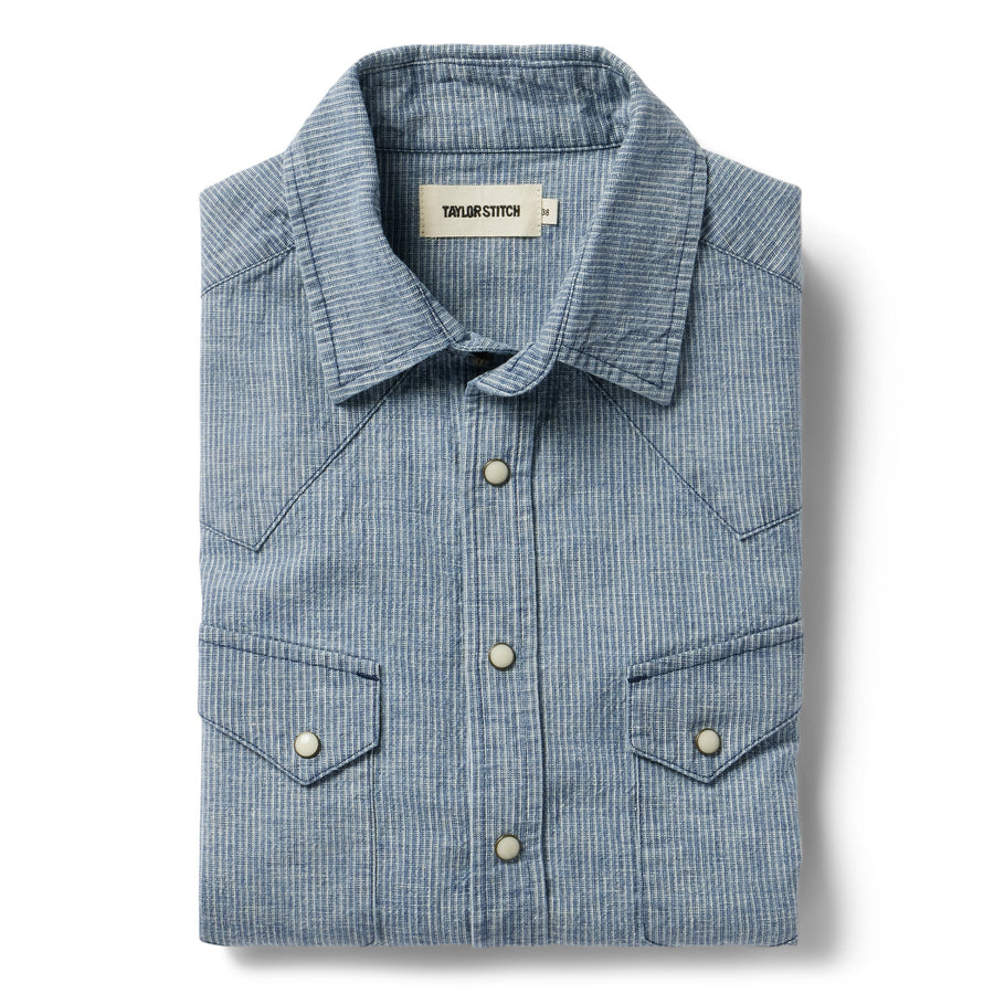 The Western Shirt in Indigo Stripe