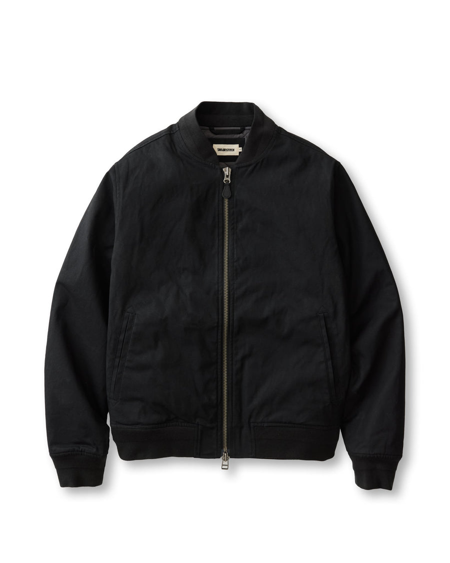 The Insulated Bomber Jacket in Coal Dry Wax