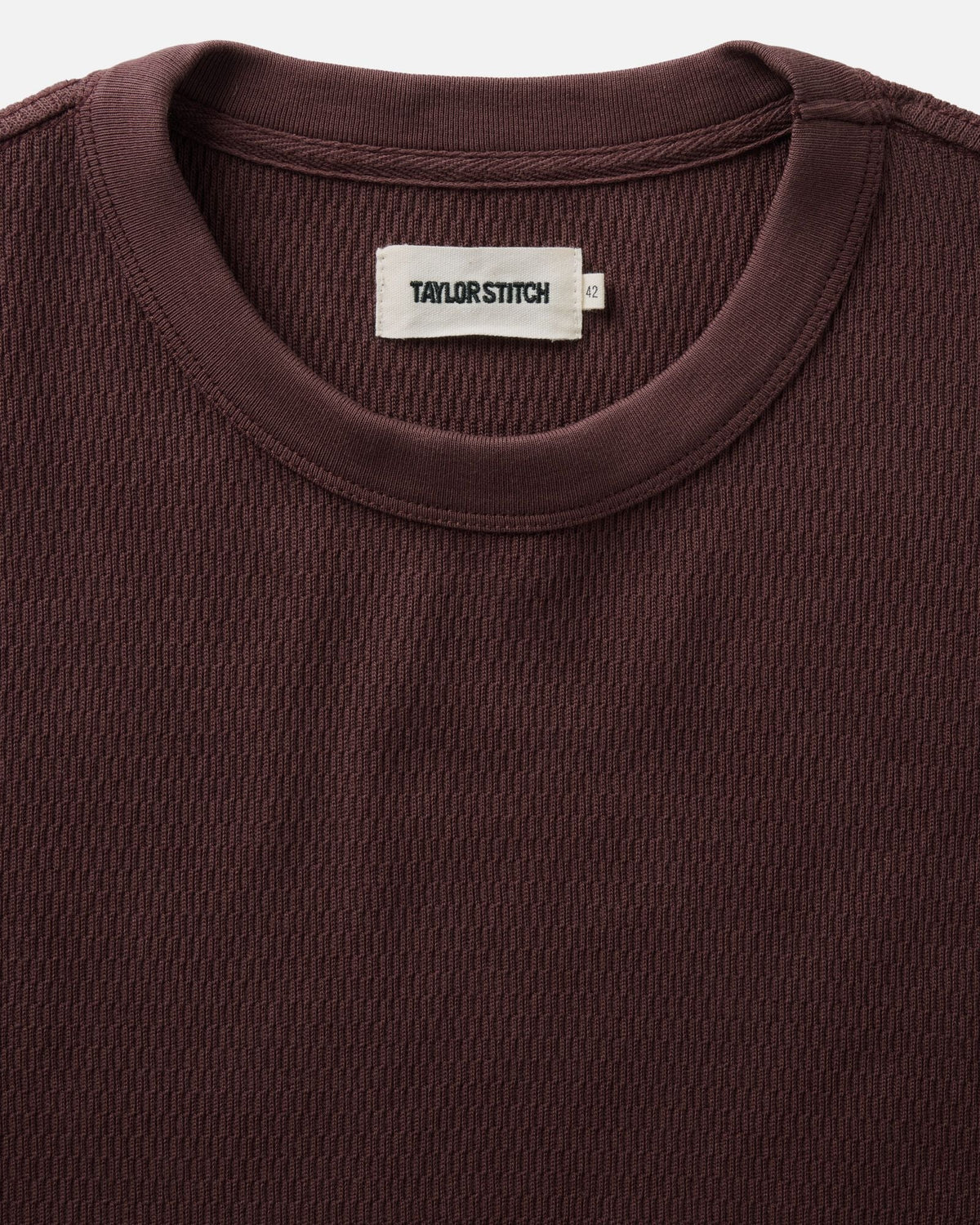 The Organic Cotton Short Sleeve Crew in Burgundy Waffle