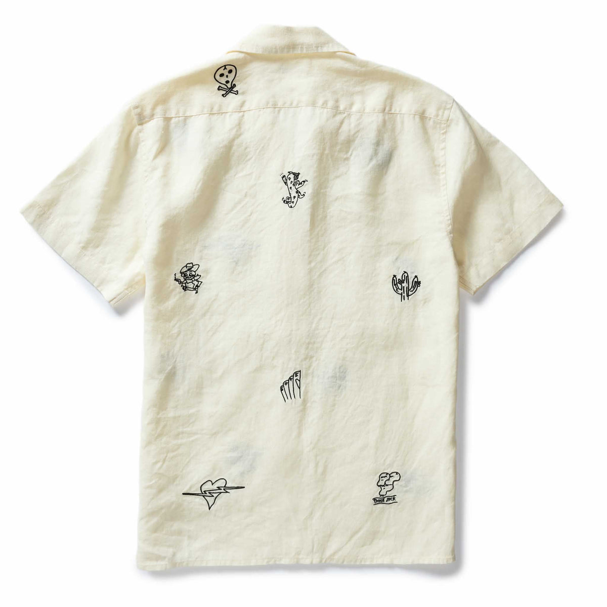 The Short Sleeve Davis Shirt in Embroidered Natural