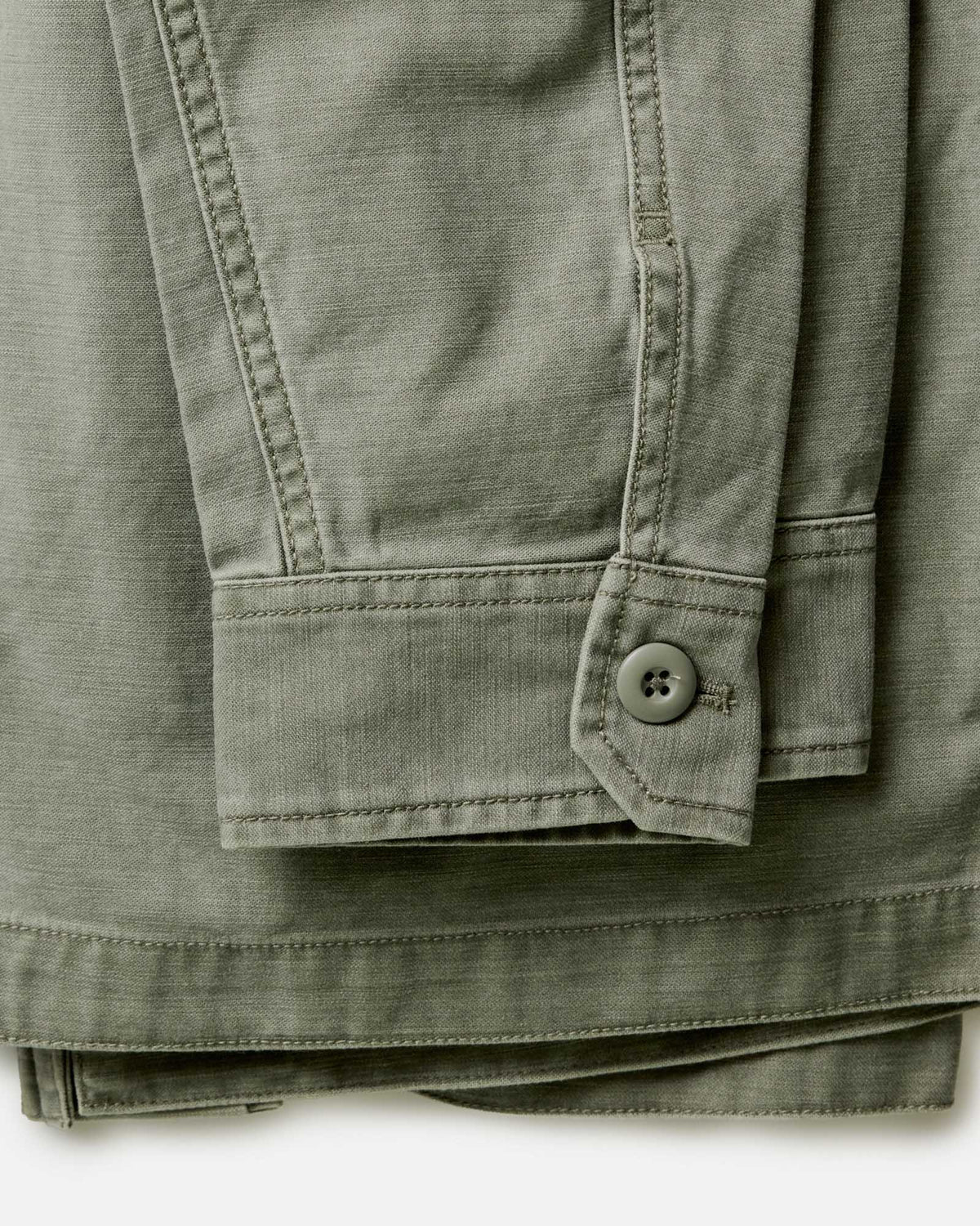 The Surplus Jacket in Field Olive Reverse Sateen