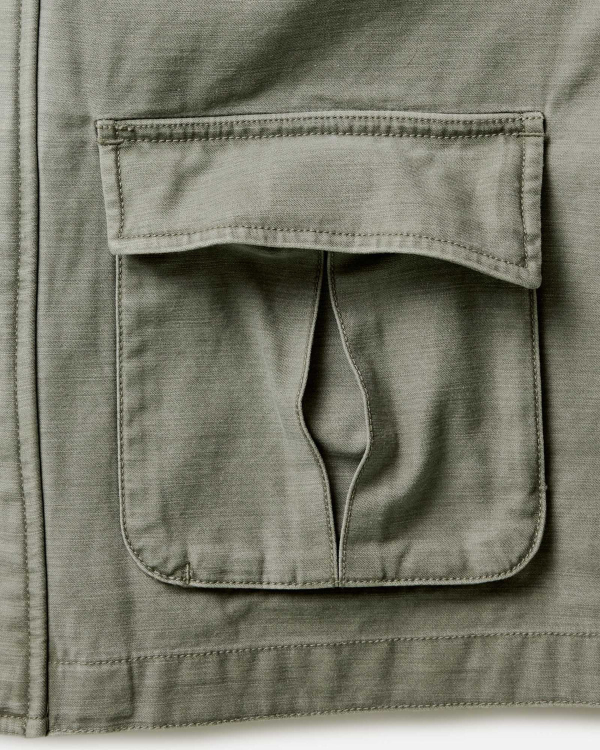 The Surplus Jacket in Field Olive Reverse Sateen