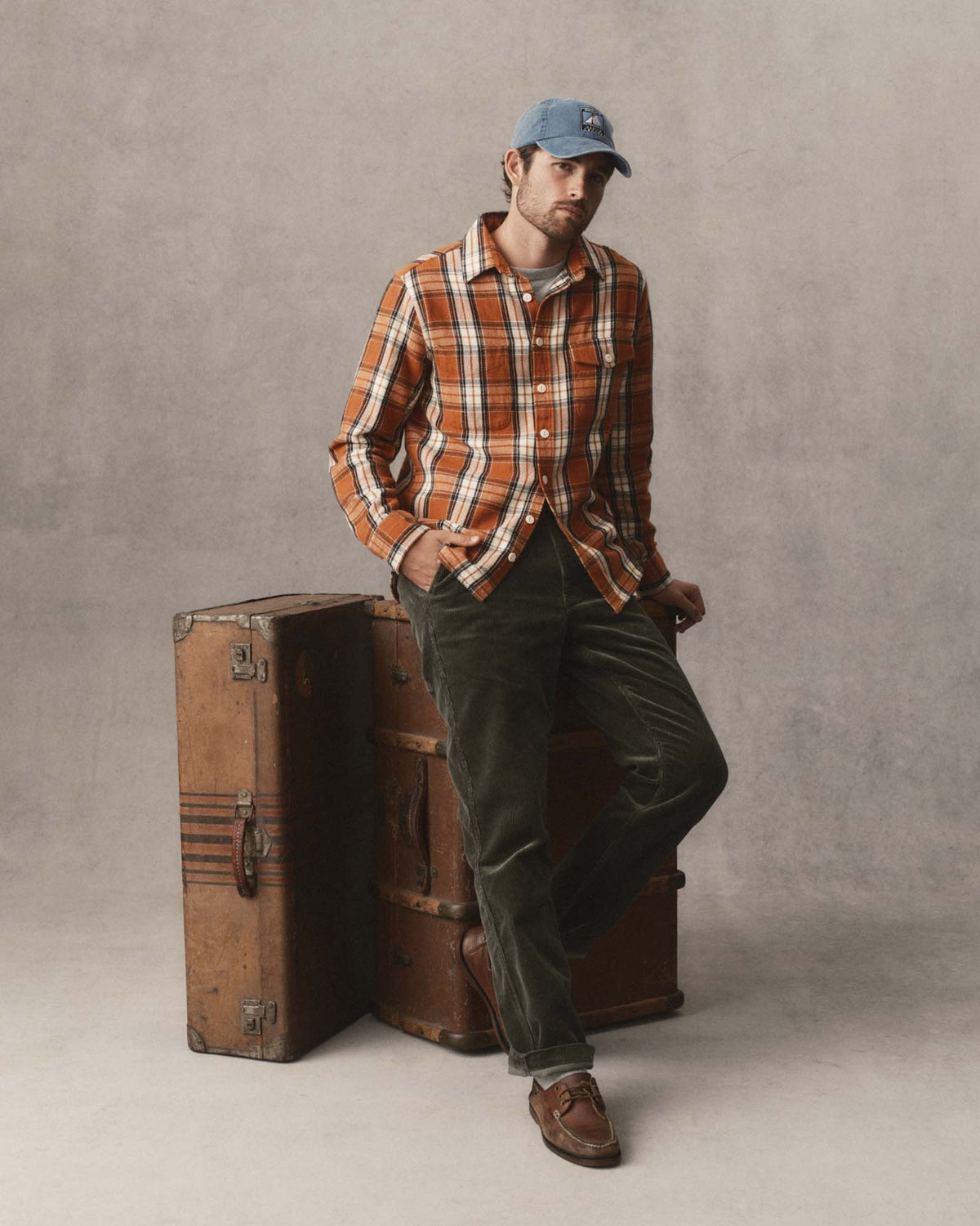 The Crater Shirt in Brick Plaid