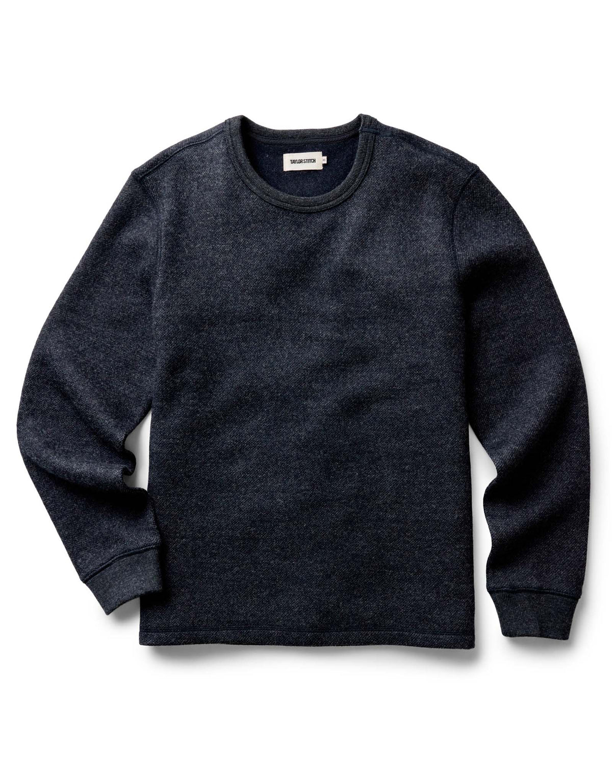 The Evans Crew in Navy Birdseye Wool