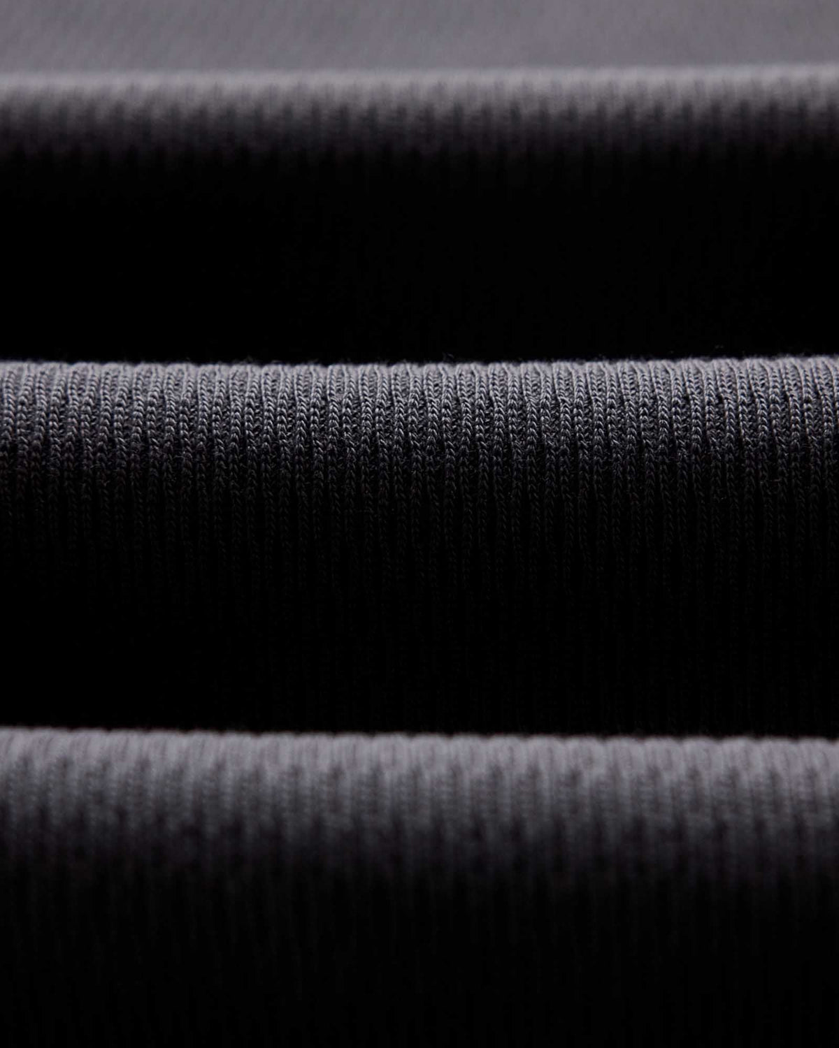 The Organic Cotton Short Sleeve Crew in Faded Black Waffle