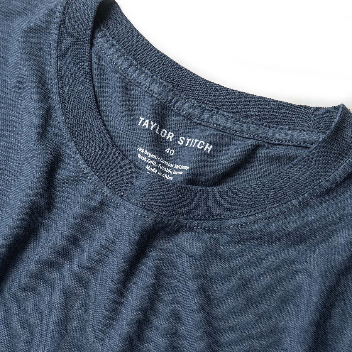 The Cotton Hemp Tee in Steel Blue