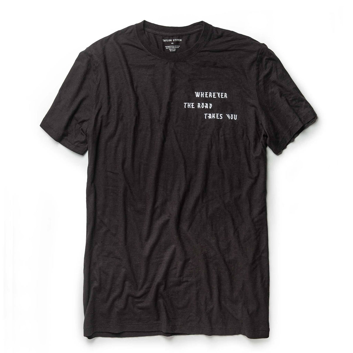 The Cotton Hemp Tee in Charcoal Open Road