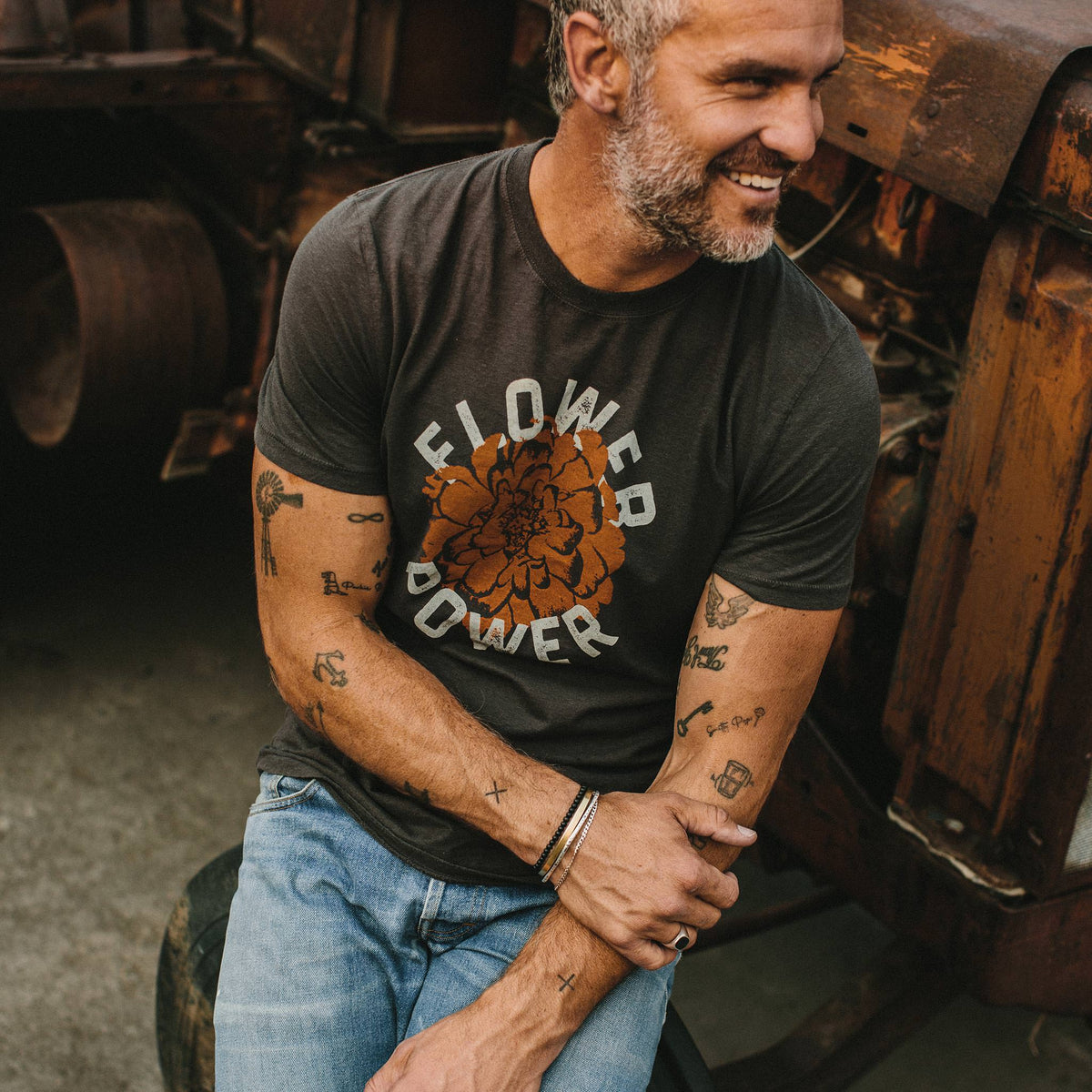The Cotton Hemp Tee in Flower Power