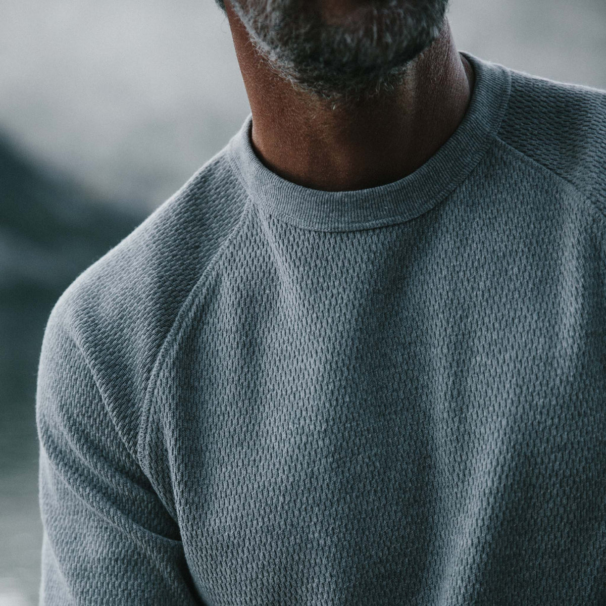 The Heavy Bag Waffle Crewneck in Aluminum
