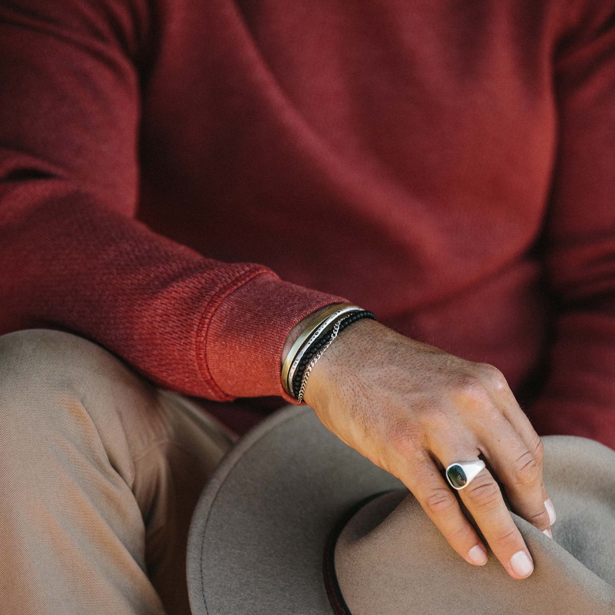 The Heavy Bag Waffle Crewneck in Engine