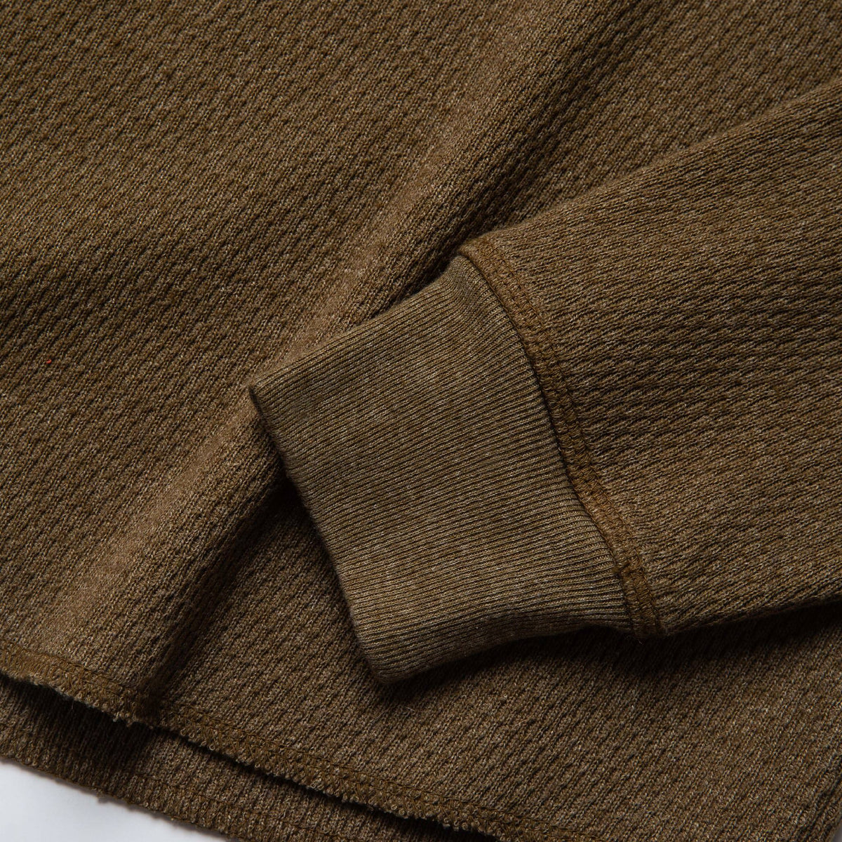 The Heavy Bag Waffle Crewneck in Olive