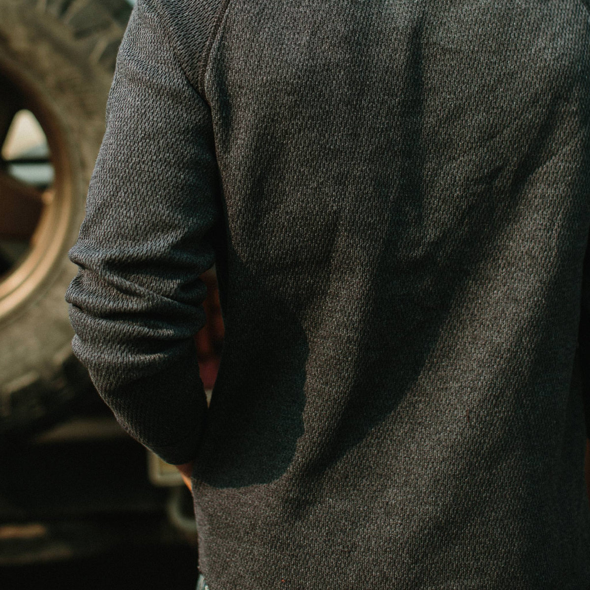 The Heavy Bag Waffle Henley in Navy