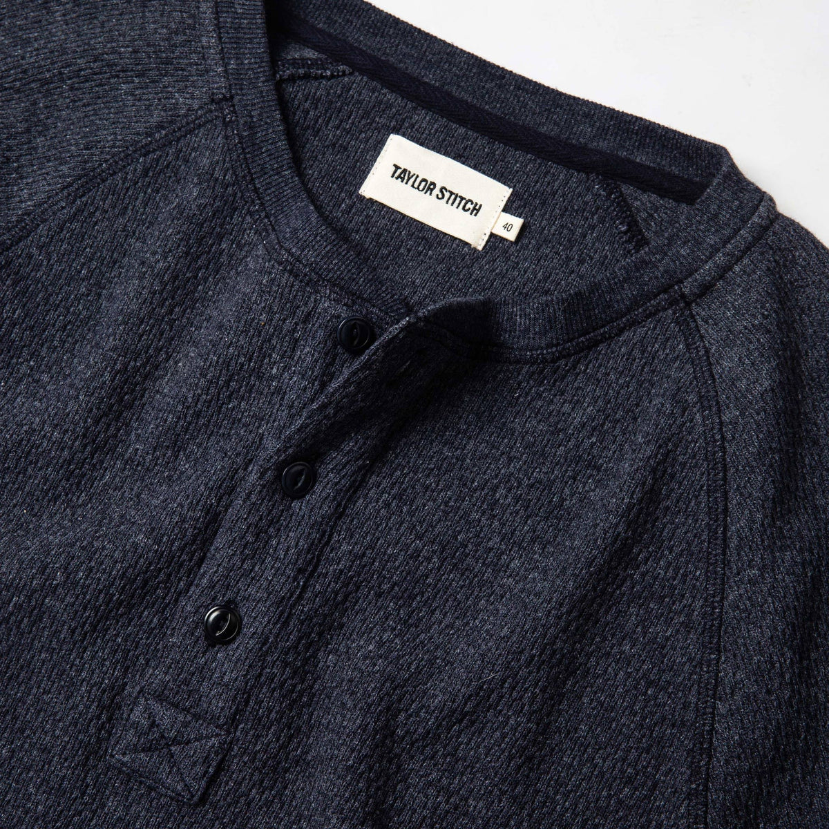 The Heavy Bag Waffle Henley in Navy