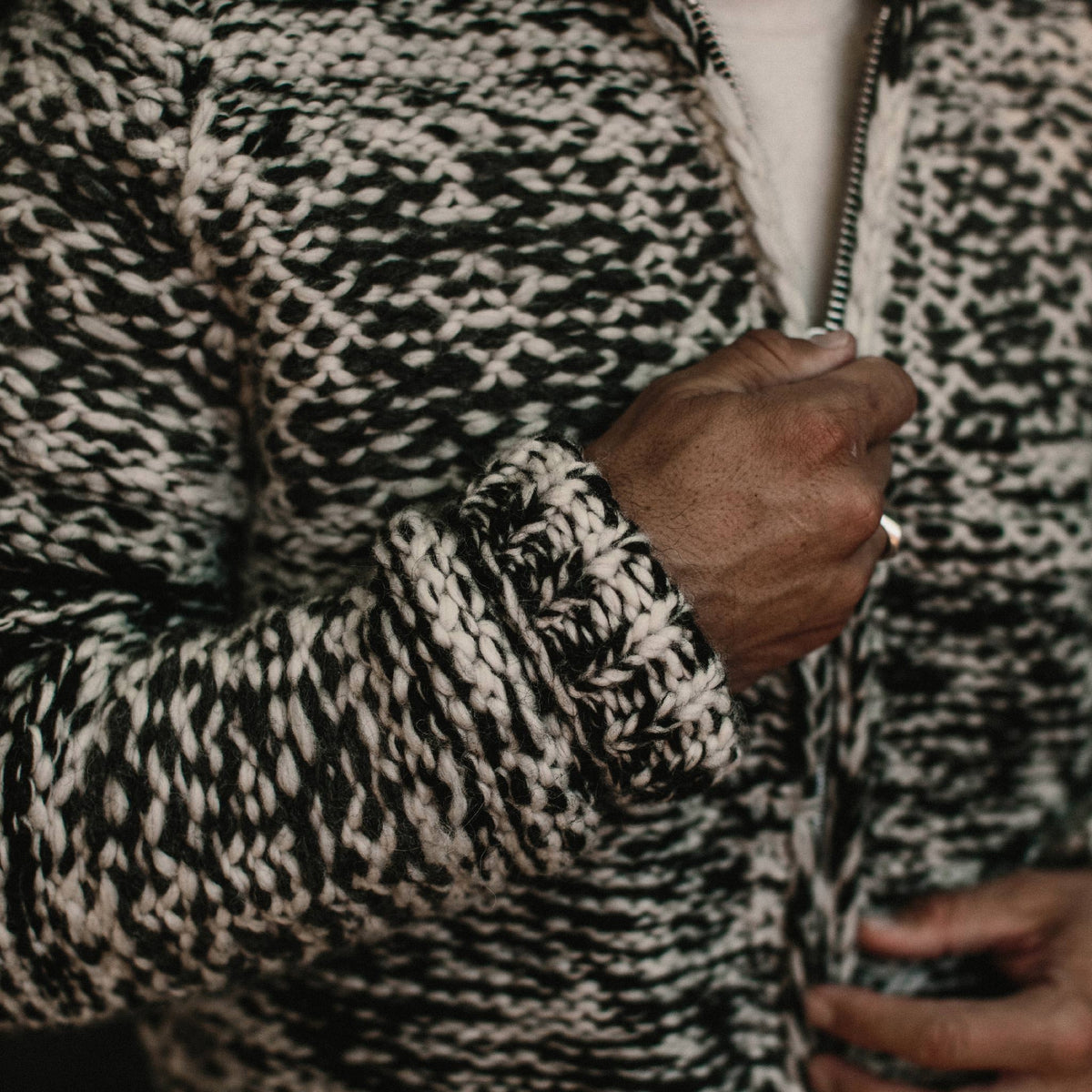 The Seawall Hand-knit Sweater in Coal