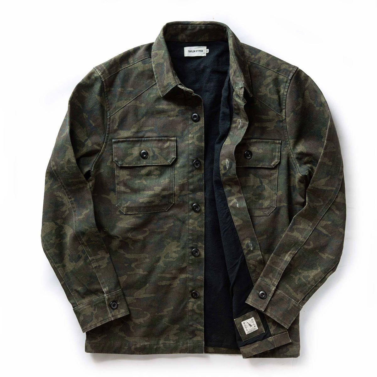 The Lined Shop Shirt in Woodland Camo Boss Duck