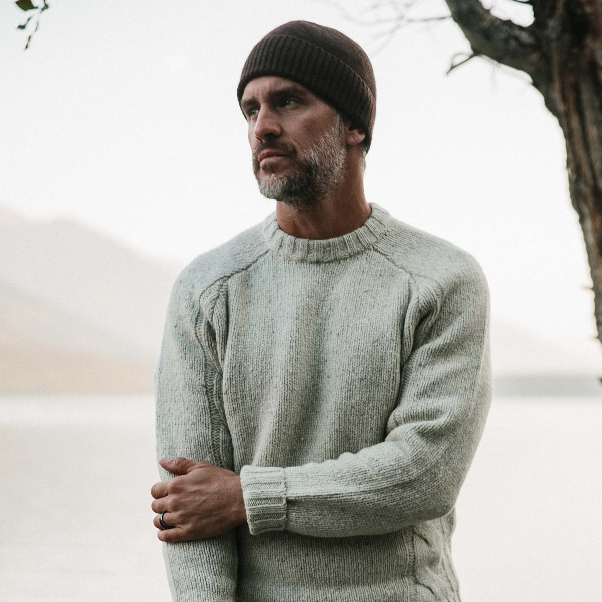 The Lodge Beanie in Heather Dark Burgundy
