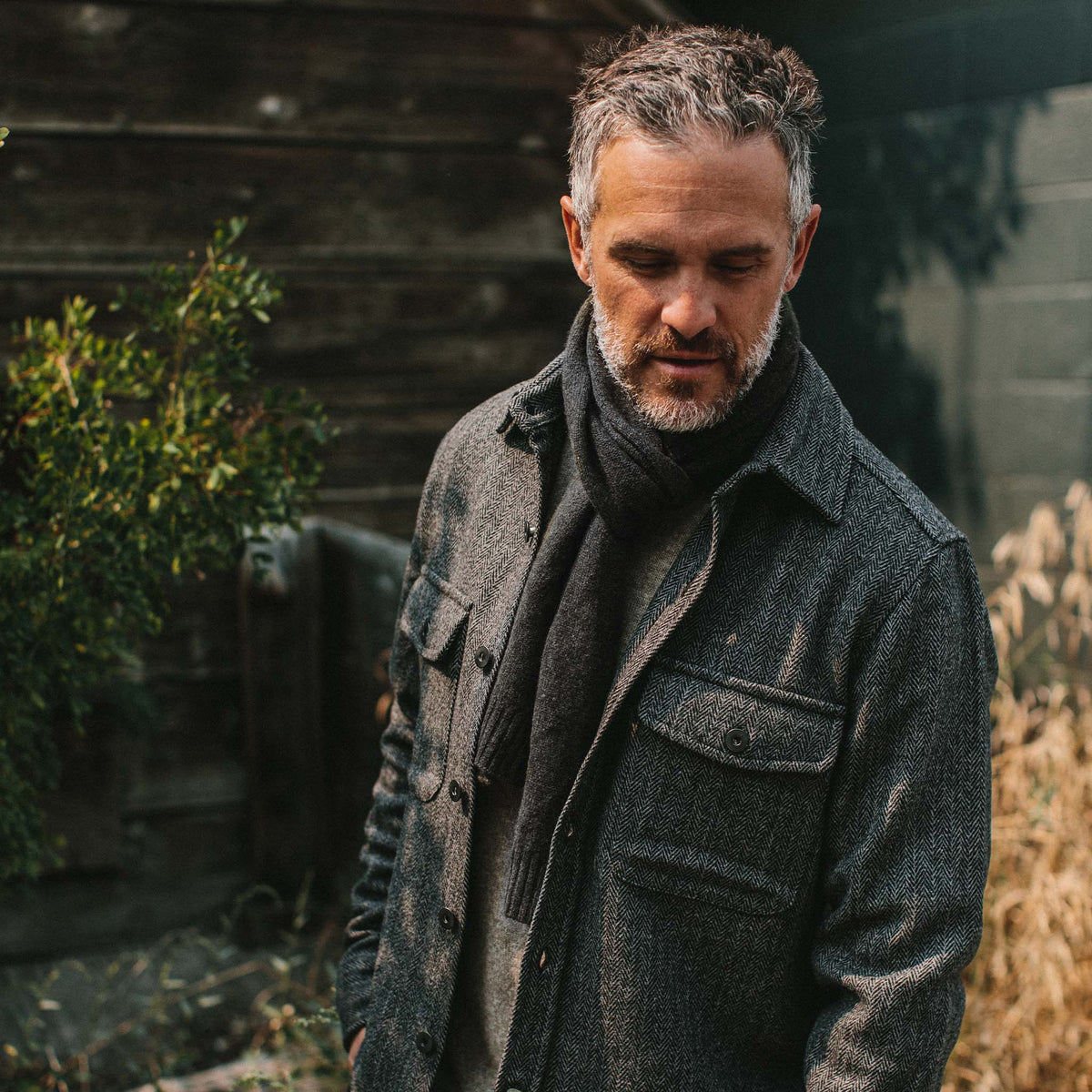 The Lodge Scarf in Heather Charcoal
