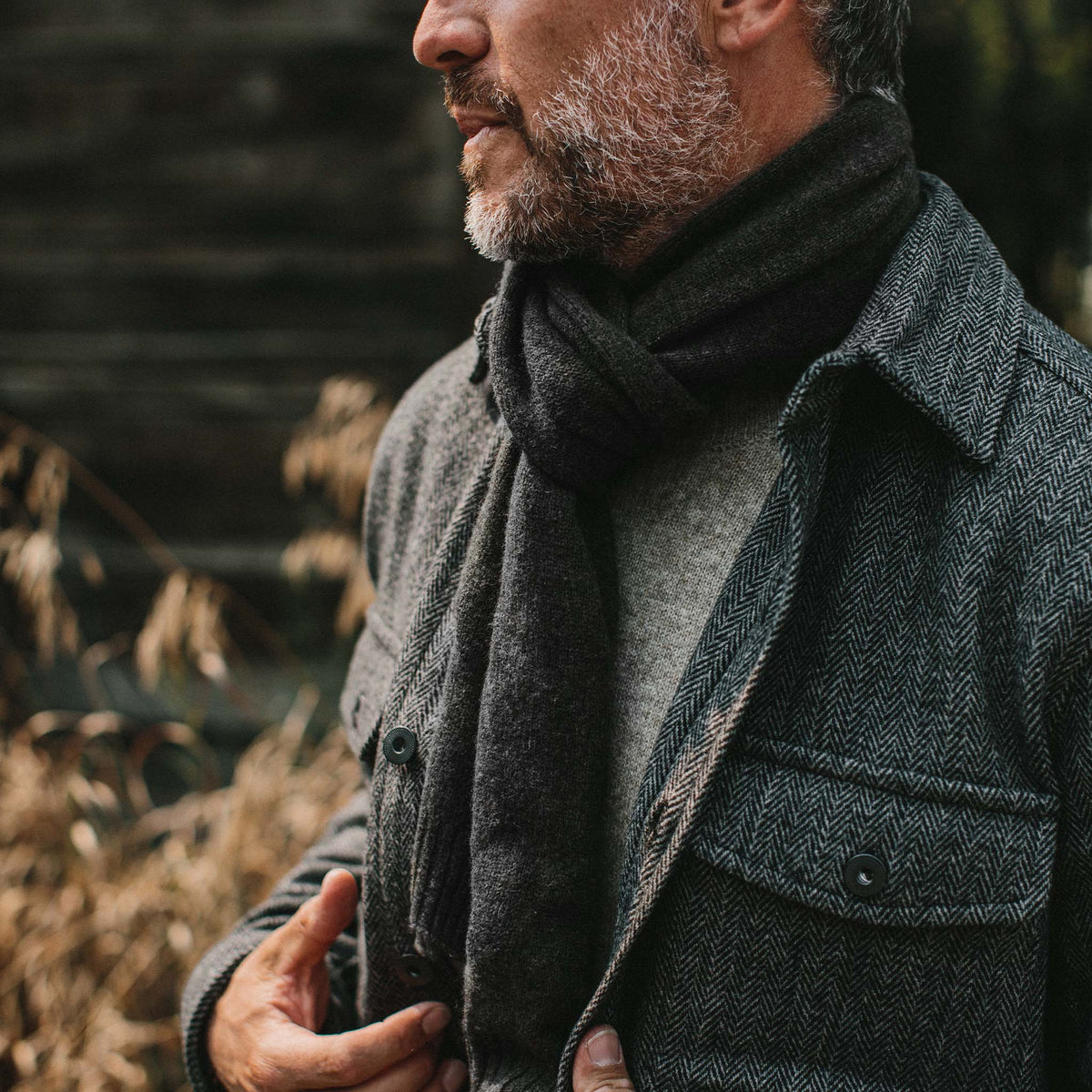 The Lodge Scarf in Heather Charcoal