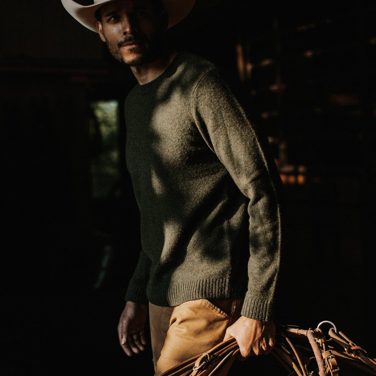 The Lodge Sweater in Heather Forest