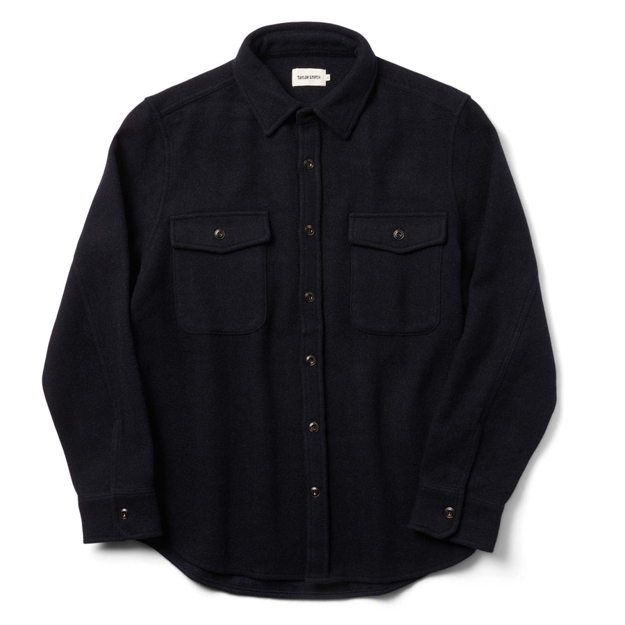 The Maritime Shirt Jacket in Navy Wool