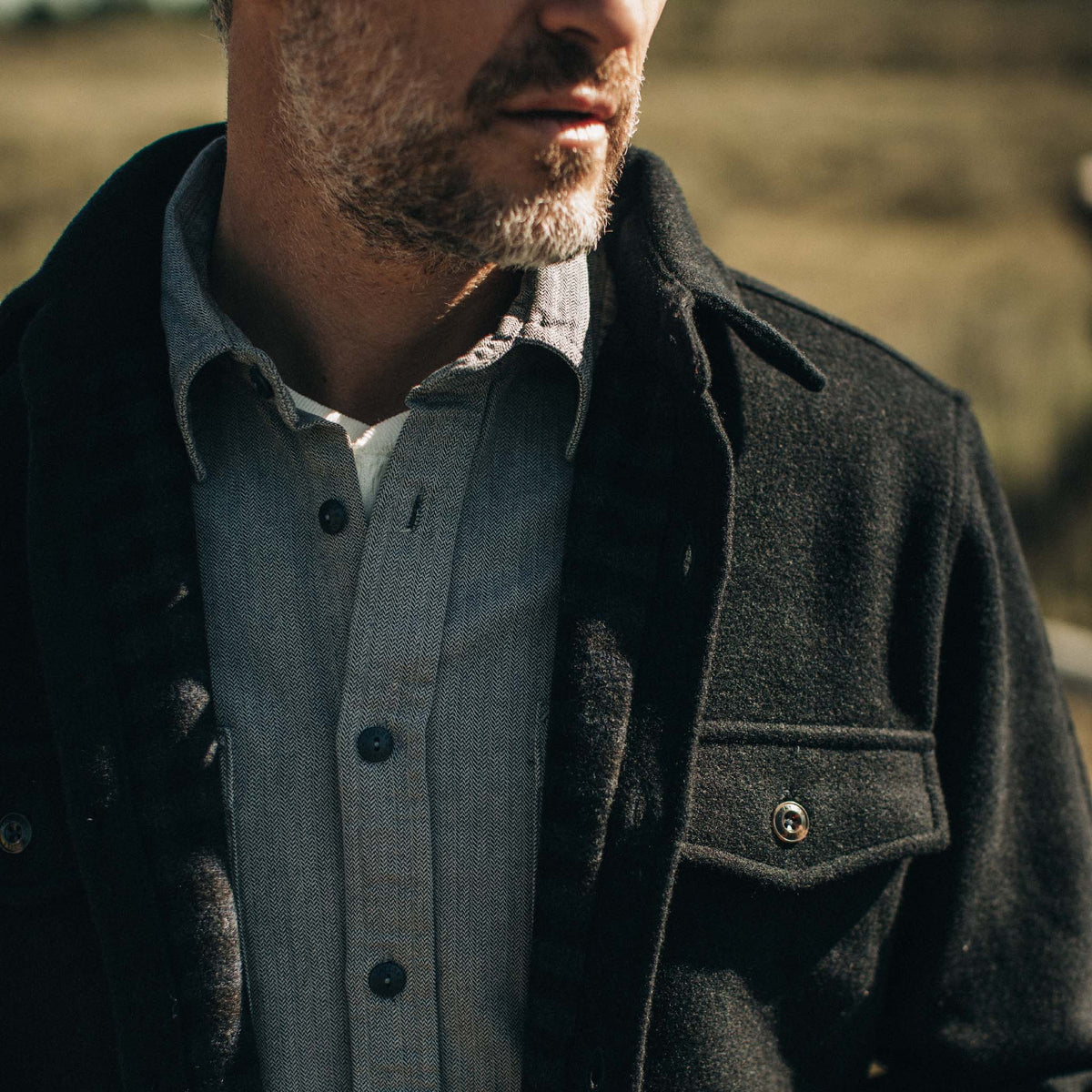 The Maritime Shirt Jacket in Navy Wool