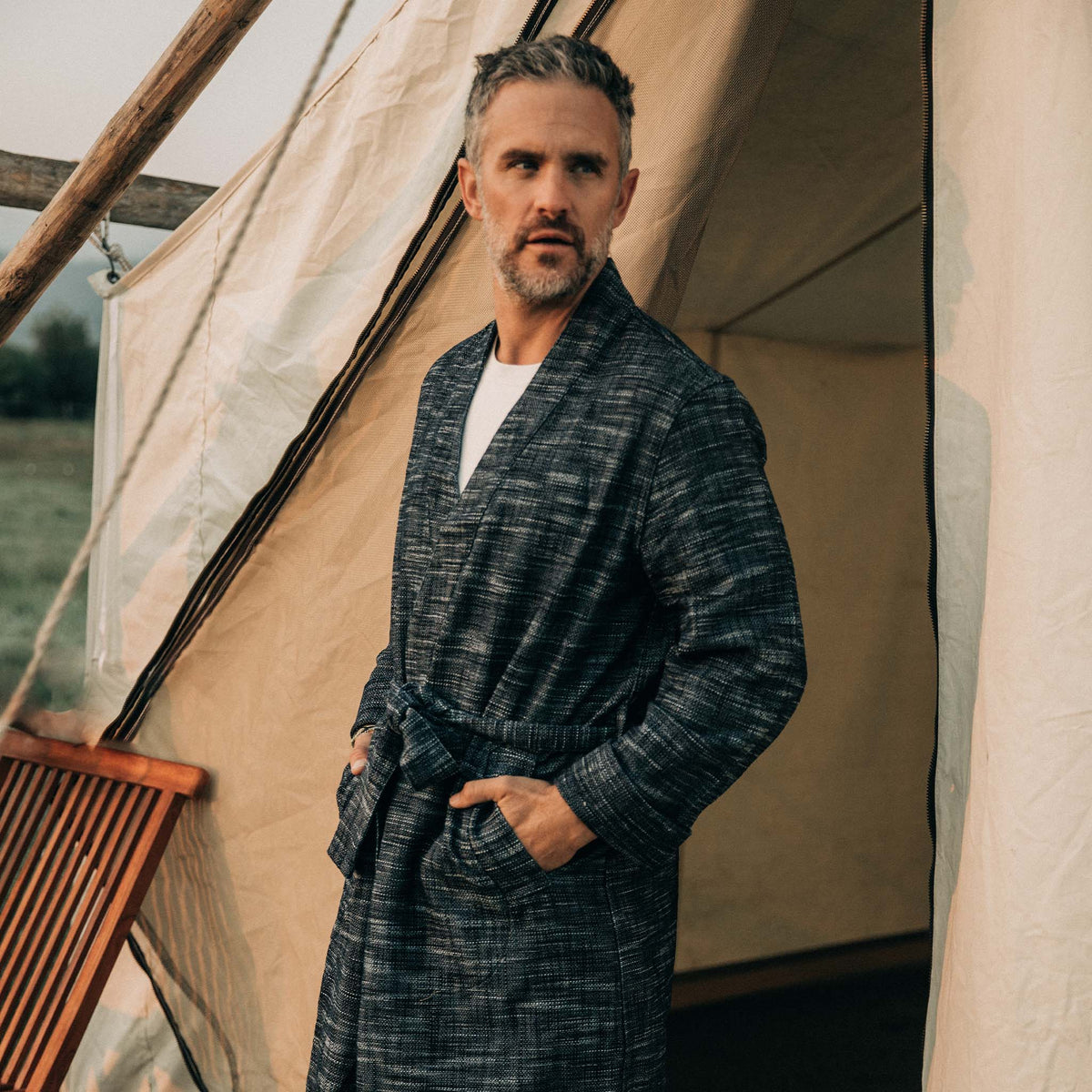 The Robe in Indigo Slub