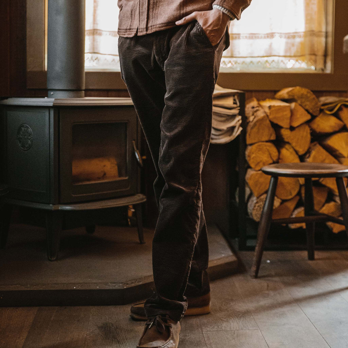 The Slim Foundation Pant in Espresso Cord