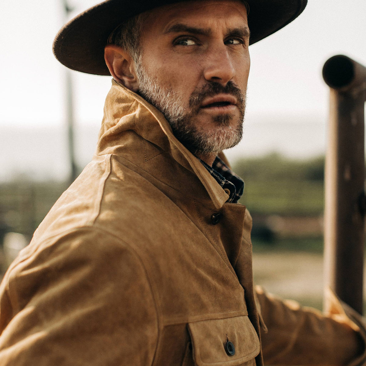 The Lined Long Haul Jacket in Sand Suede