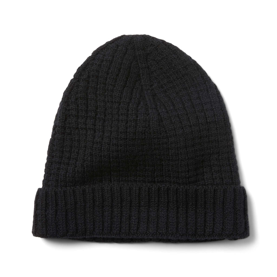 The Waffle Beanie in Coal Merino