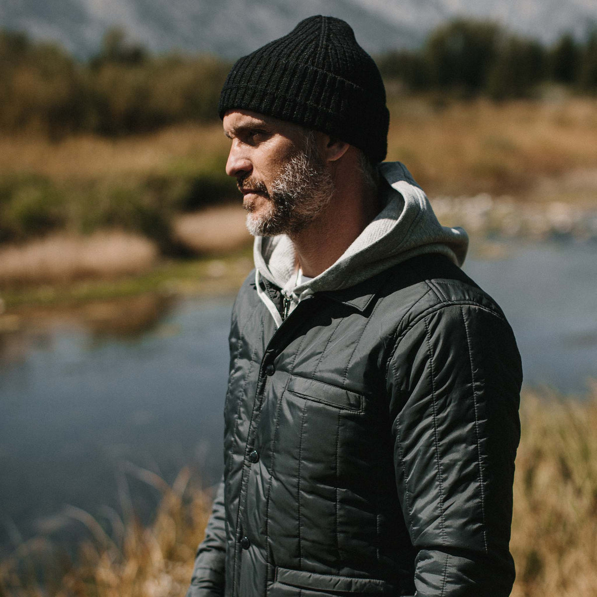 The Waffle Beanie in Coal Merino
