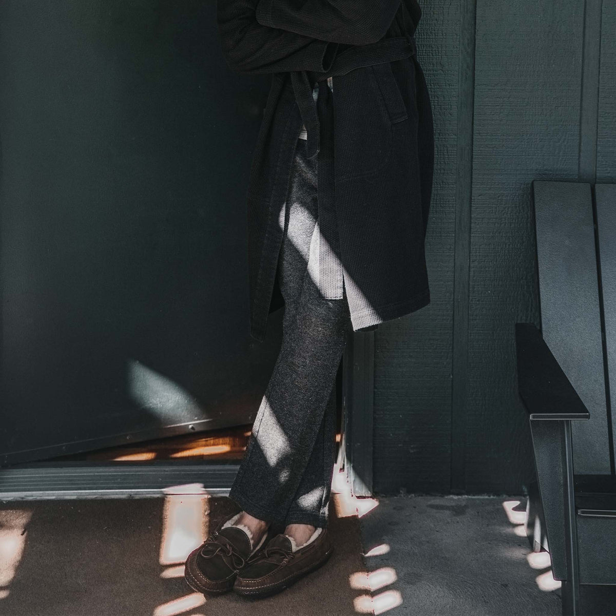 The Weekend Pant in Charcoal Herringbone Wool