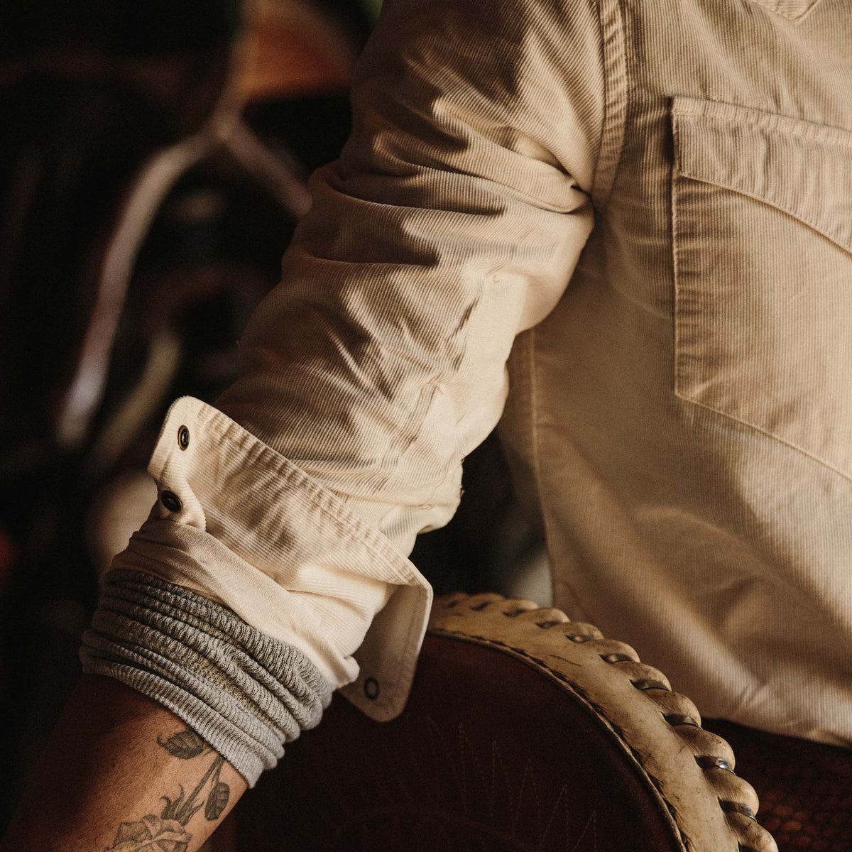 The Western Shirt in Natural Pincord