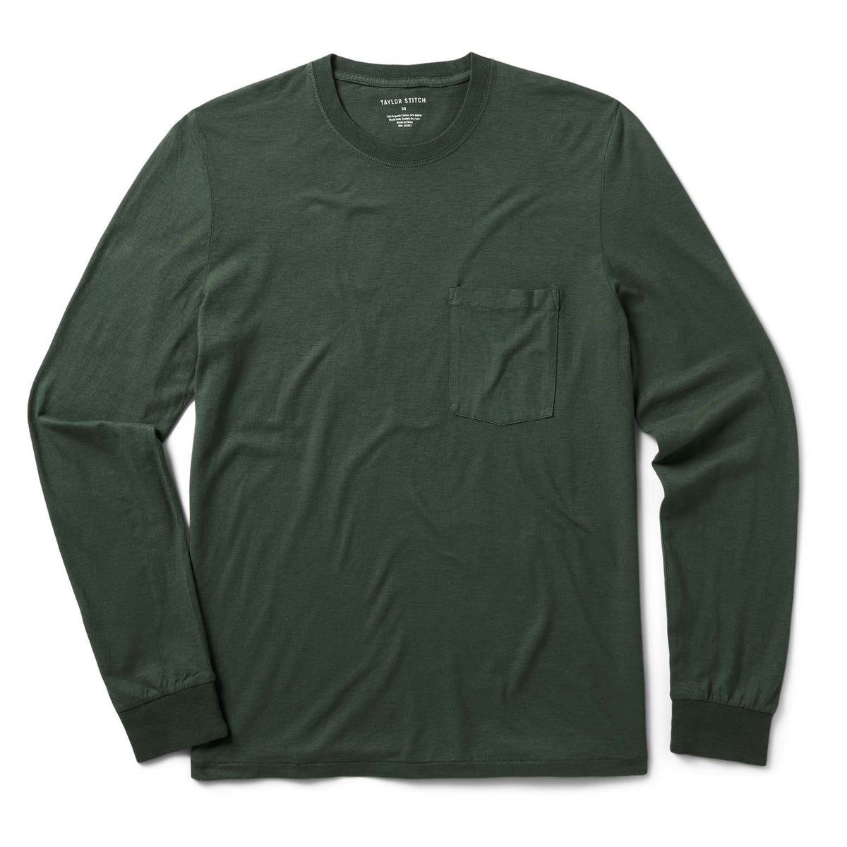 The Cotton Hemp Long Sleeve Tee in Pine