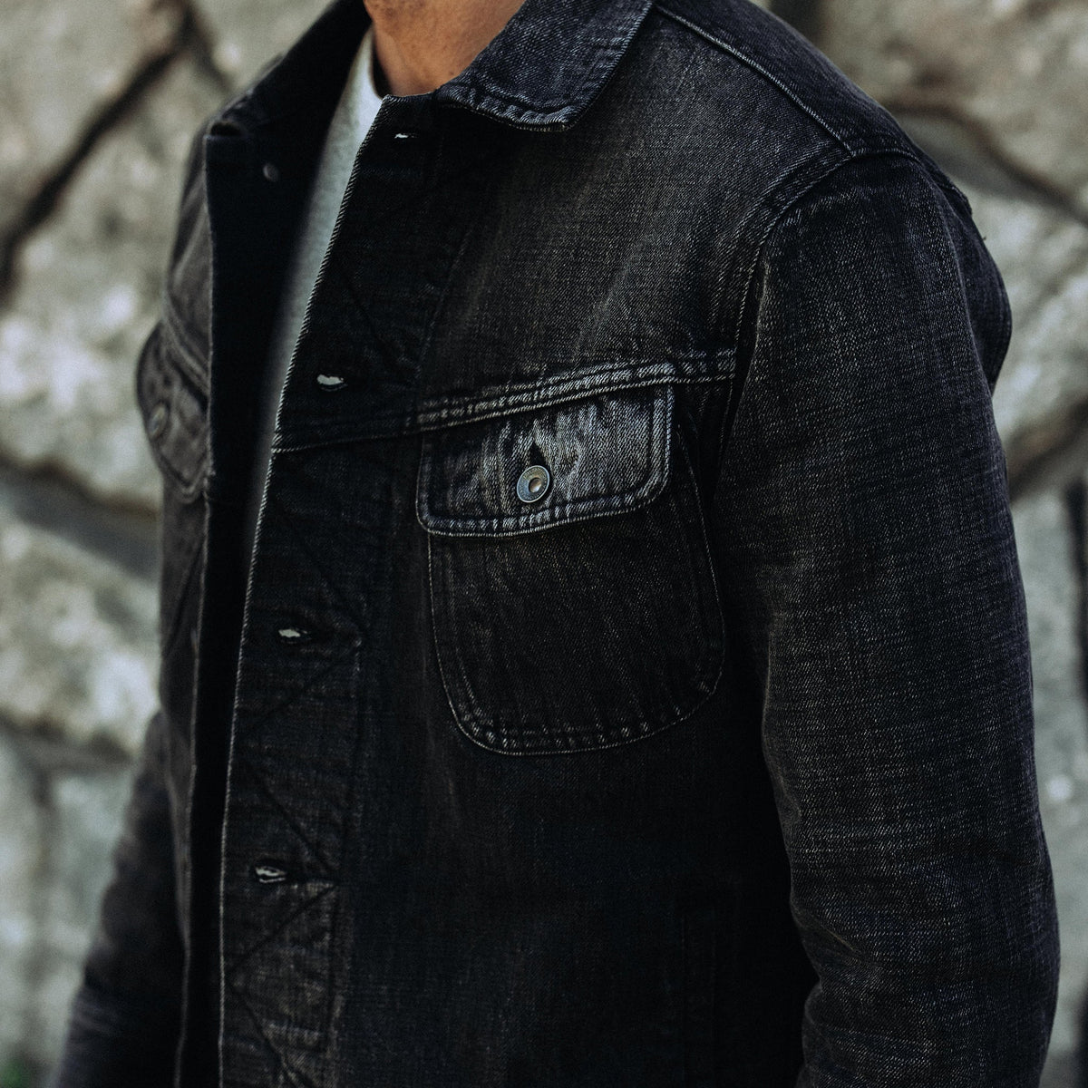 The Long Haul Jacket in Black 3-Month Wash Selvage
