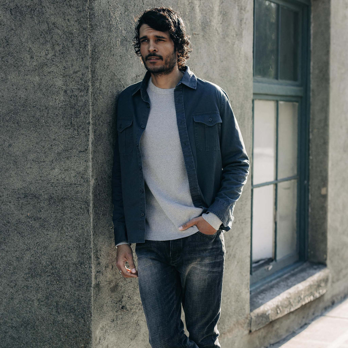 The Saddler Shirt in Washed Coal